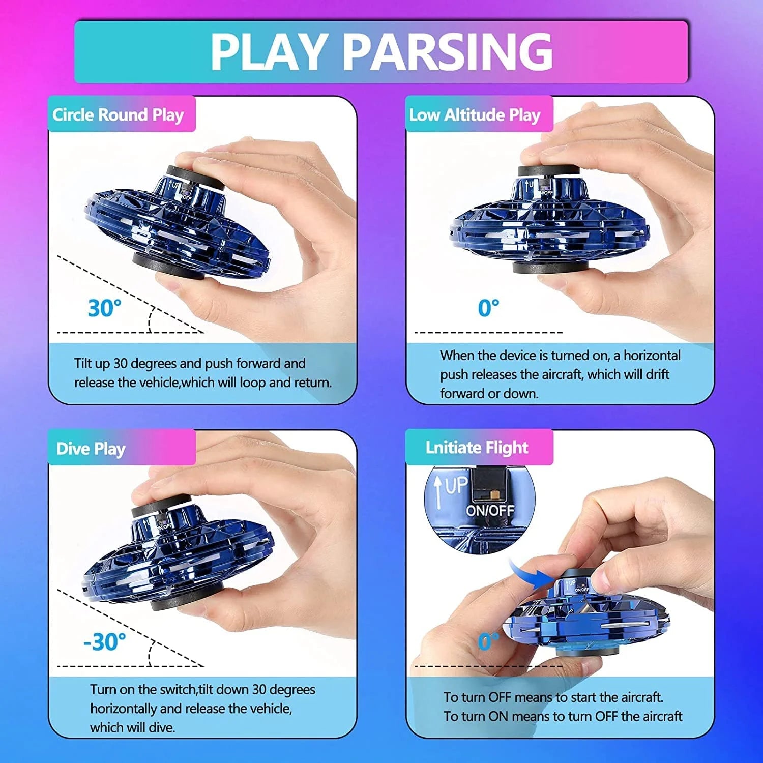 Soar high with our Blue Flying Spinner Mini Drone! π The ultimate fun toy for kids and adults alike, featuring 360Β° flight, LED lights, and endless excitement for indoor and outdoor play! πΈβ¨ #FunForAll #FlyingSpinner