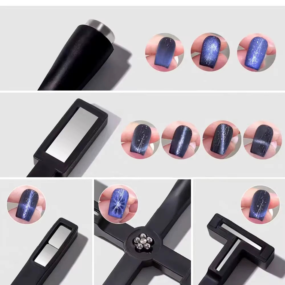 "5-in-1 Magnetic Nail Art Tool for Gel Polish Line & Strip Effects