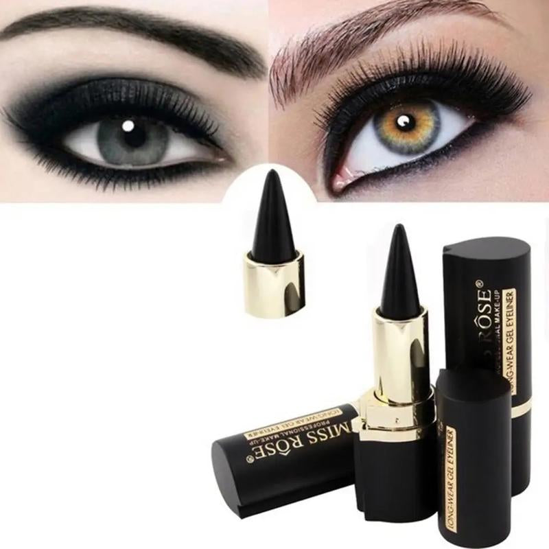 Black Eyeliner Pencil Waterproof Eye Enhancing Stick Solid Thick Gel Smooth 24 Hours Long Lasting Smoky Eye Liner Cosmetic Beaut Lipliner