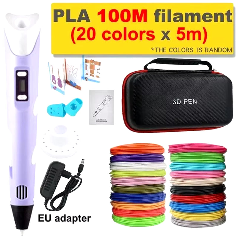 3D Drawing Pen for Kids – LCD Screen, PLA Compatible, Perfect Gift for DIY Fun