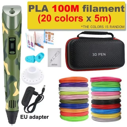 3D Drawing Pen for Kids – LCD Screen, PLA Compatible, Perfect Gift for DIY Fun