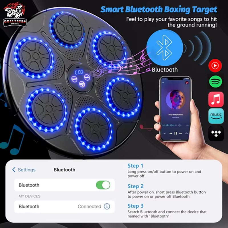 Smart Bluetooth Music Boxing Machine – Wall-Mounted Trainer for Home & Gym