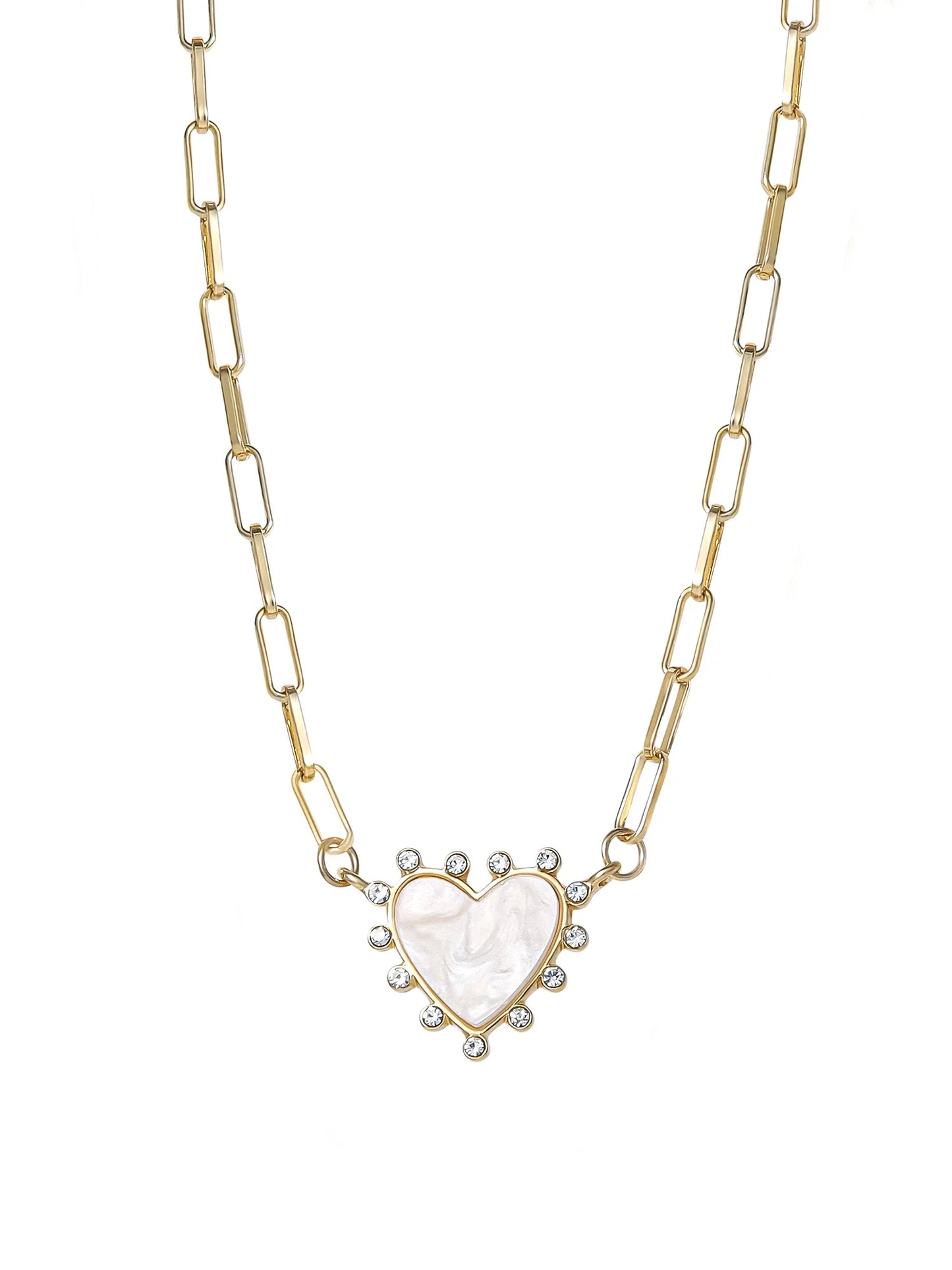 Gold Tone Fashion Metal Layer Heart Necklace