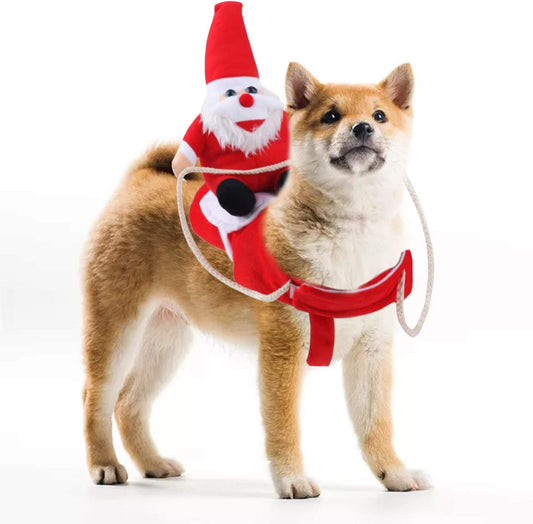 Funny Santa Claus Dog Costume - Holiday Outfit for Pets - Perfect for Christmas  Parties (Large)