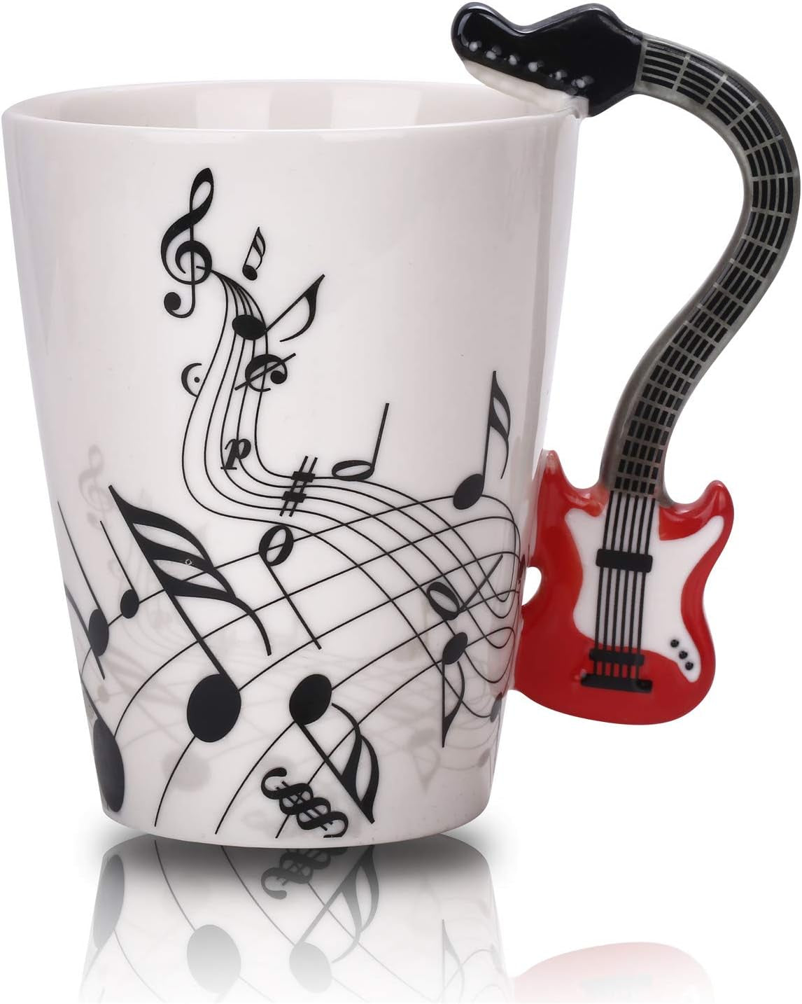 12.9 Oz Ceramic Guitar Mug – Music Note Cup Gift for Musicians & Music Lovers